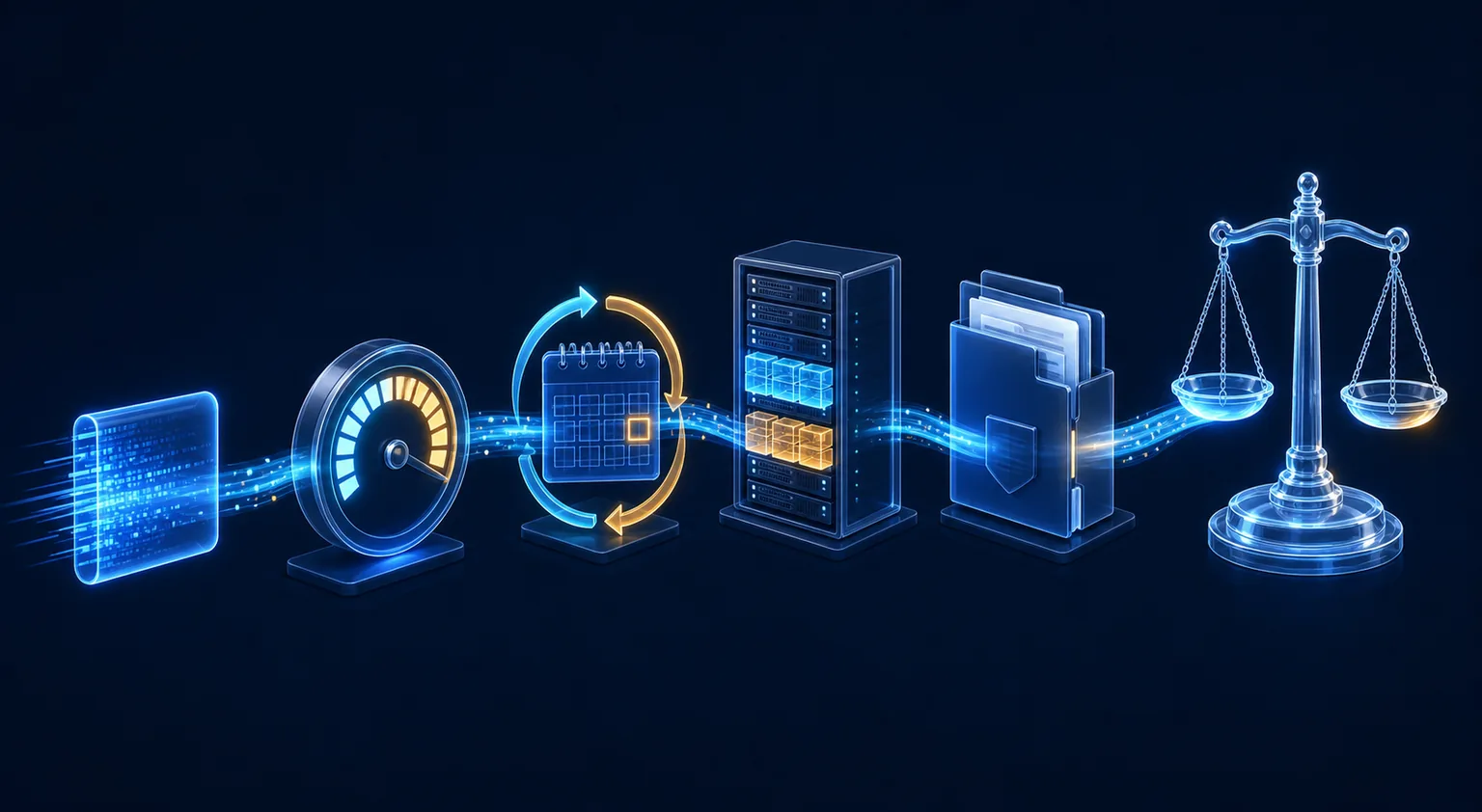 Editorial illustration of AI pricing models connecting token usage, subscription access, reserved capacity, enterprise terms, and a cost scale