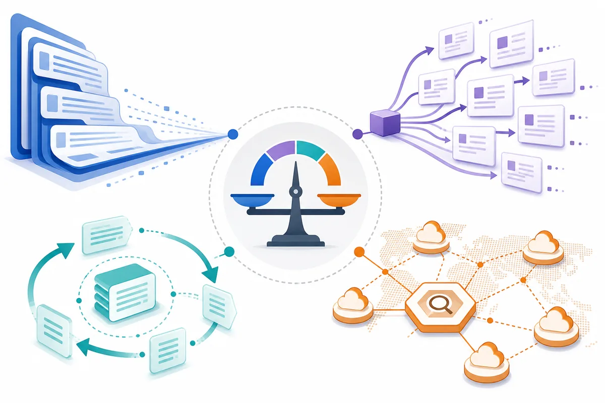 Editorial cost planning graphic showing long context, generated output, cached context, retrieval, and regional capacity as separate Vertex AI billing factors